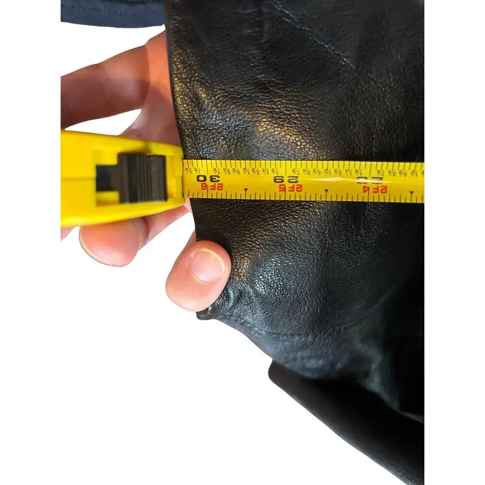 Pelle Studio Black Leather Button Front Jacket with Quilted Lining